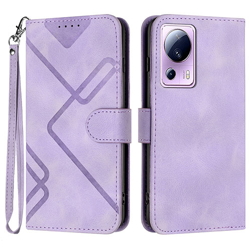 Leather Case Stands Flip Cover Holder YX3 for Xiaomi Civi 2 5G Purple