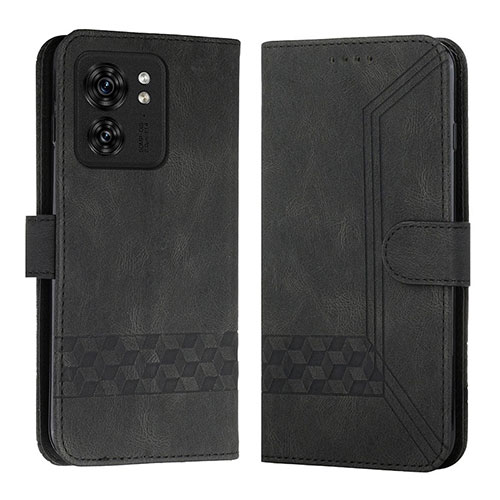 Leather Case Stands Flip Cover Holder YX4 for Motorola Moto Edge 40 5G Black