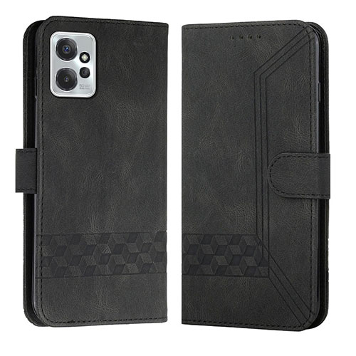 Leather Case Stands Flip Cover Holder YX4 for Motorola Moto G Power 5G (2023) Black