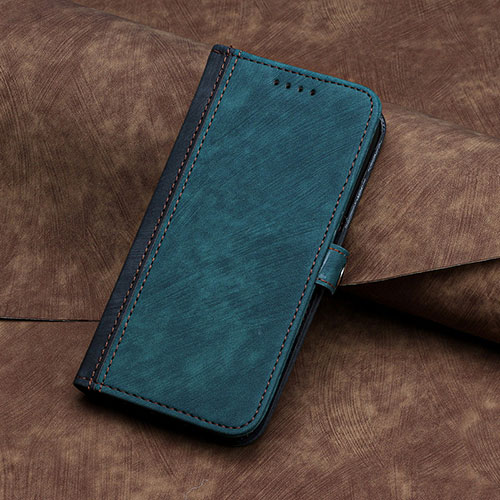 Leather Case Stands Flip Cover Holder YX5 for Samsung Galaxy S25 Plus 5G Green