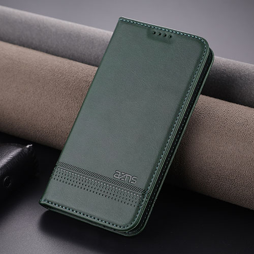 Leather Case Stands Flip Cover Holder YZ1 for Apple iPhone 16 Pro Green