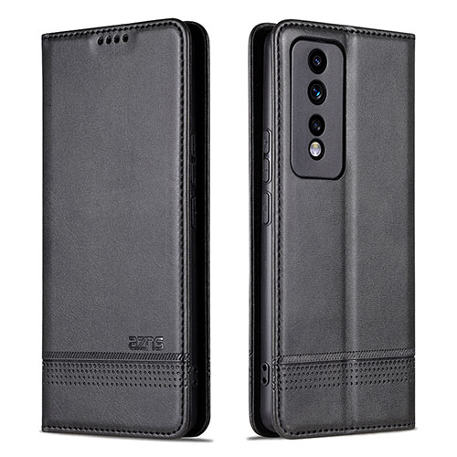 Leather Case Stands Flip Cover Holder YZ1 for Huawei Honor 80 GT 5G Black