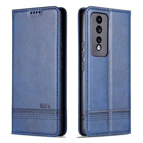 Leather Case Stands Flip Cover Holder YZ1 for Huawei Honor 80 GT 5G Blue