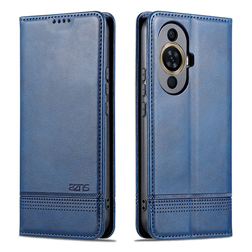 Leather Case Stands Flip Cover Holder YZ1 for Huawei Nova 11 Pro Blue