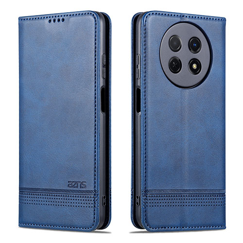 Leather Case Stands Flip Cover Holder YZ1 for Huawei Nova Y91 Blue