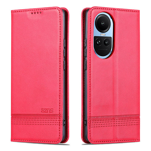 Leather Case Stands Flip Cover Holder YZ1 for Oppo Reno10 Pro 5G Hot Pink