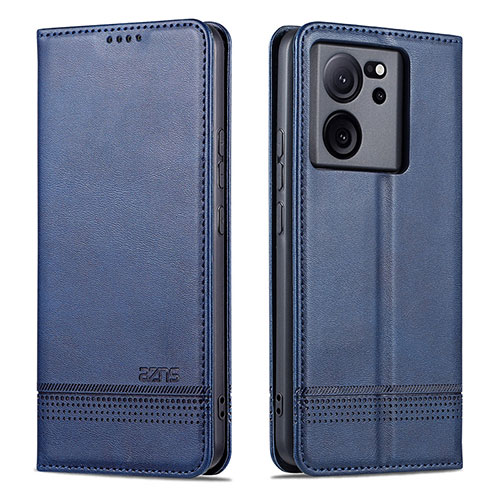 Leather Case Stands Flip Cover Holder YZ1 for Xiaomi Mi 13T 5G Blue