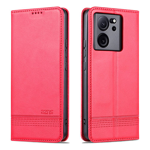 Leather Case Stands Flip Cover Holder YZ1 for Xiaomi Redmi K60 Ultra 5G Hot Pink