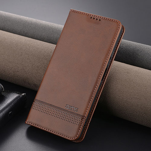 Leather Case Stands Flip Cover Holder YZ1 for Xiaomi Redmi Note 13 5G Brown