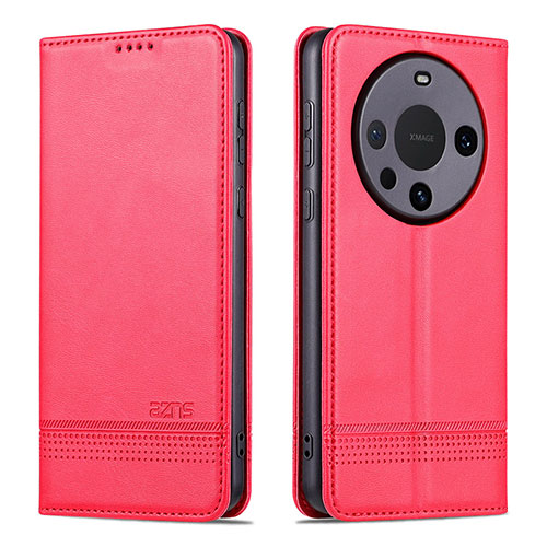 Leather Case Stands Flip Cover Holder YZ2 for Huawei Mate 60 Hot Pink