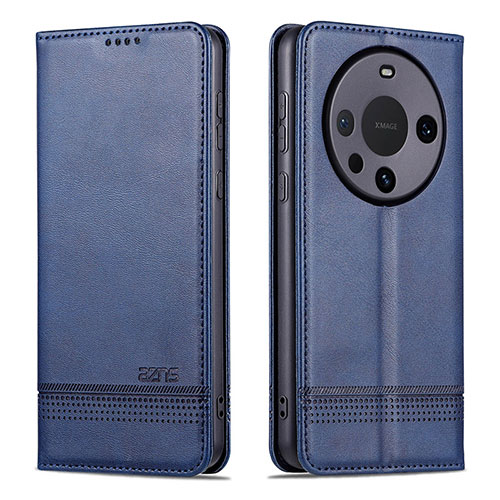 Leather Case Stands Flip Cover Holder YZ2 for Huawei Mate 60 Pro Blue