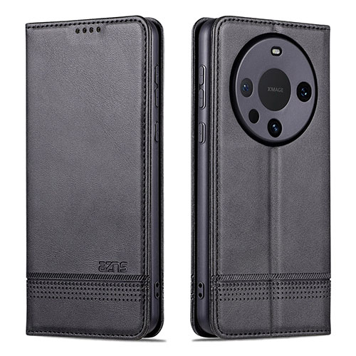 Leather Case Stands Flip Cover Holder YZ2 for Huawei Mate 60 Pro+ Plus Black