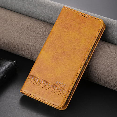 Leather Case Stands Flip Cover Holder YZ2 for Huawei Nova 11 Light Brown