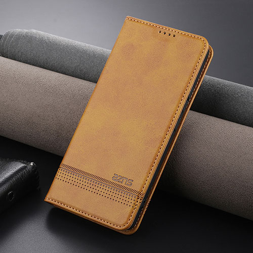 Leather Case Stands Flip Cover Holder YZ2 for Xiaomi Mi 13T Pro 5G Light Brown