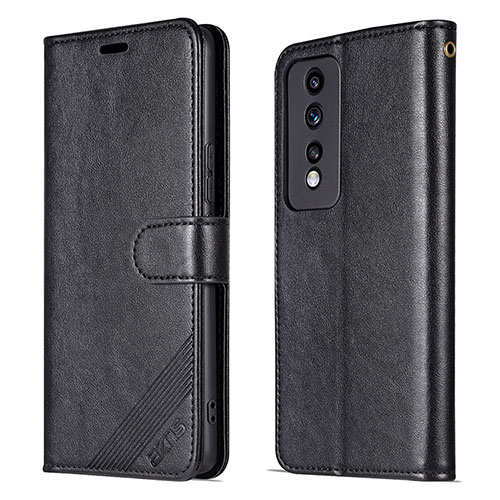 Leather Case Stands Flip Cover Holder YZ3 for Huawei Honor 80 GT 5G Black