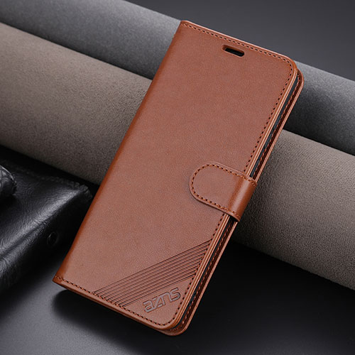 Leather Case Stands Flip Cover Holder YZ4 for Huawei Honor Magic5 Pro 5G Brown