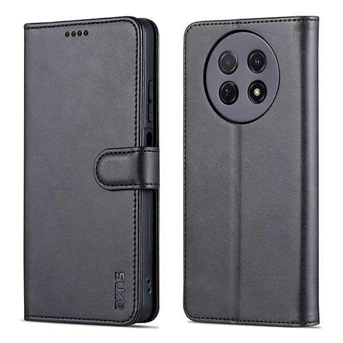 Leather Case Stands Flip Cover Holder YZ4 for Huawei Nova Y91 Black