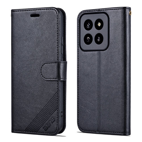 Leather Case Stands Flip Cover Holder YZ4 for Xiaomi Mi 14 5G Black