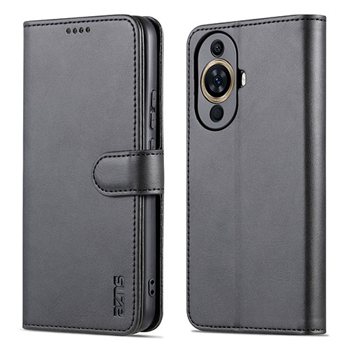 Leather Case Stands Flip Cover Holder YZ5 for Huawei Nova 11 Pro Black