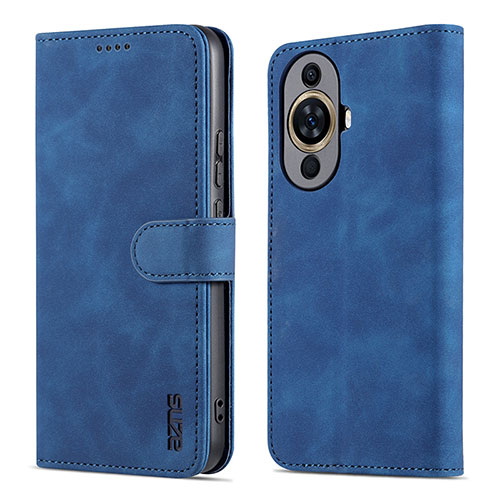 Leather Case Stands Flip Cover Holder YZ5 for Huawei Nova 11 Pro Blue