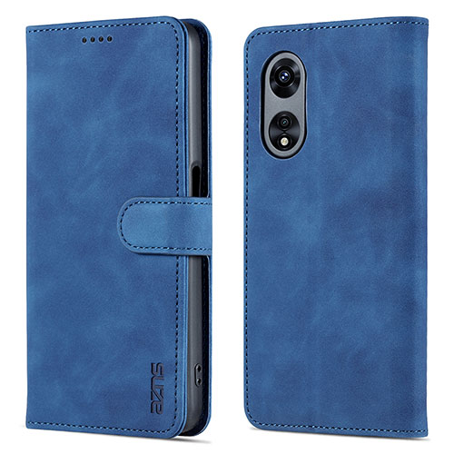 Leather Case Stands Flip Cover Holder YZ5 for Oppo A78 5G Blue