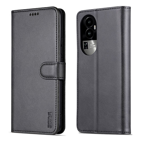 Leather Case Stands Flip Cover Holder YZ5 for Oppo Reno10 Pro+ Plus 5G Black