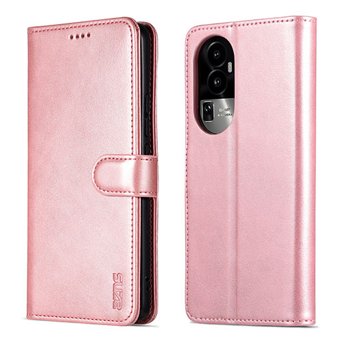 Leather Case Stands Flip Cover Holder YZ5 for Oppo Reno10 Pro+ Plus 5G Rose Gold