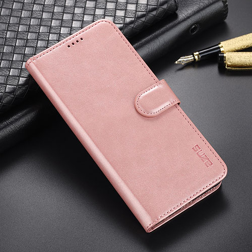 Leather Case Stands Flip Cover Holder YZ6 for Oppo A58 5G Rose Gold