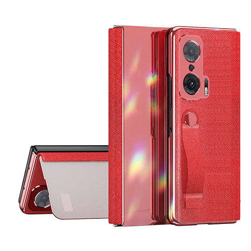 Leather Case Stands Flip Cover Holder ZL1 for Huawei Honor Magic V 5G Red