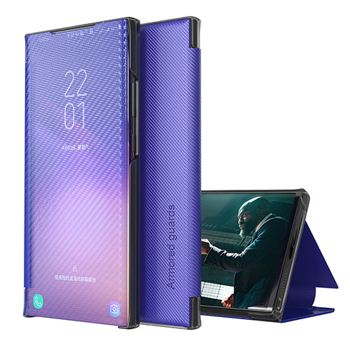 Leather Case Stands Flip Cover Holder ZL1 for Samsung Galaxy A32 5G Purple