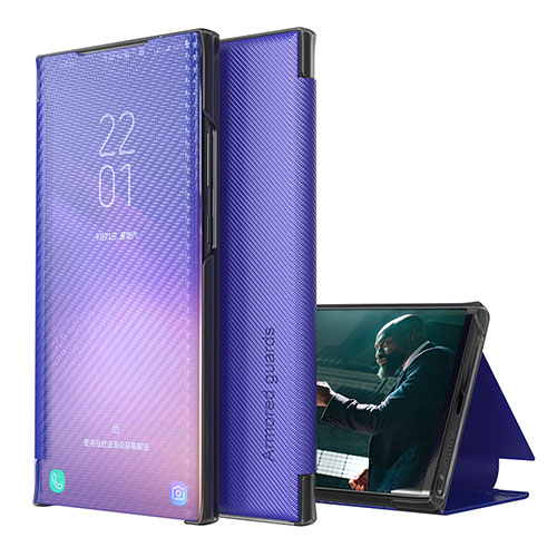 Leather Case Stands Flip Cover Holder ZL1 for Samsung Galaxy A51 5G Purple