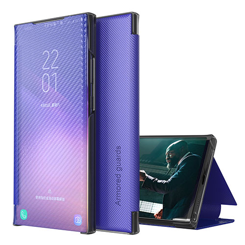 Leather Case Stands Flip Cover Holder ZL1 for Samsung Galaxy F62 5G Purple