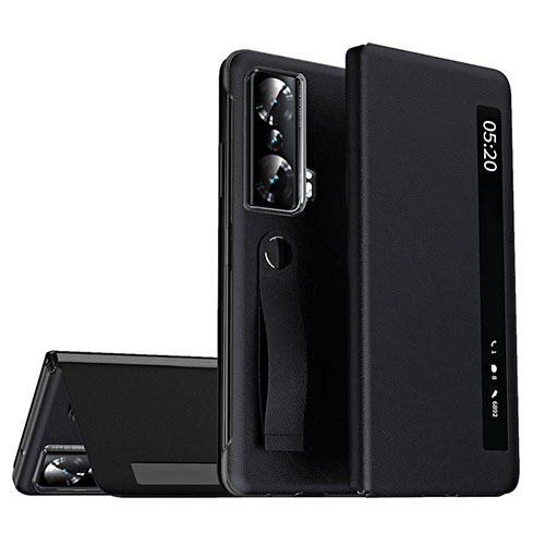 Leather Case Stands Flip Cover Holder ZL2 for Huawei Honor Magic Vs 5G Black