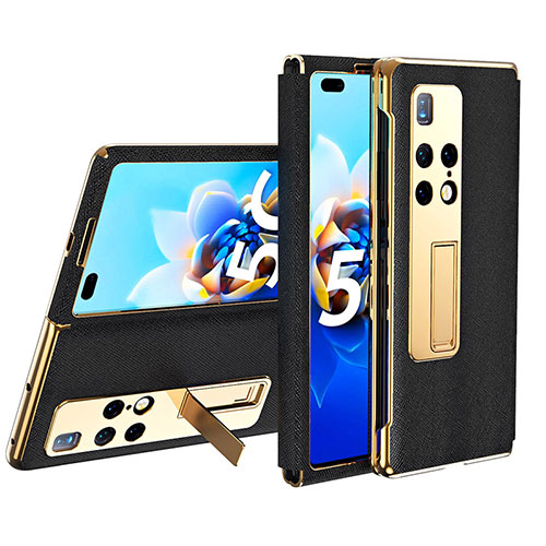 Leather Case Stands Flip Cover Holder ZL2 for Huawei Mate X2 Black