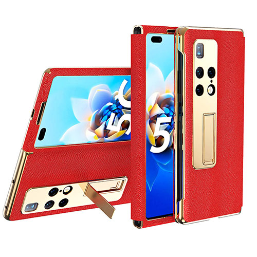 Leather Case Stands Flip Cover Holder ZL2 for Huawei Mate X2 Red