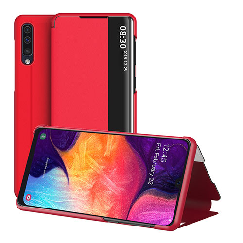 Leather Case Stands Flip Cover Holder ZL2 for Samsung Galaxy A30S Red