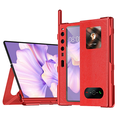 Leather Case Stands Flip Cover Holder ZL4 for Huawei Mate Xs 2 Red