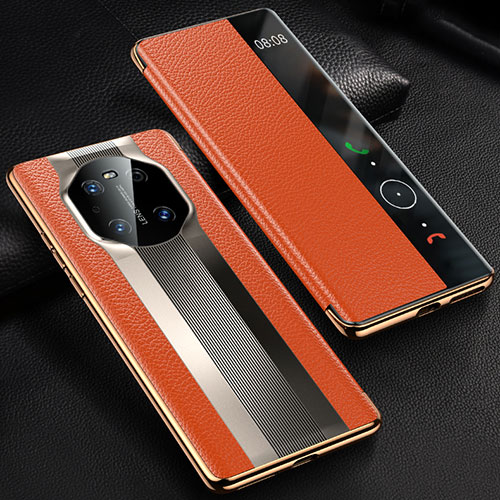 Leather Case Stands Flip Cover K01 Holder for Huawei Mate 40 Orange