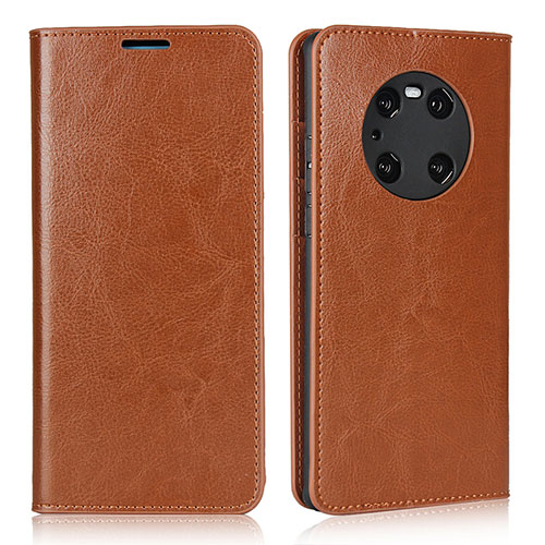 Leather Case Stands Flip Cover K02 Holder for Huawei Mate 40E Pro 5G Light Brown