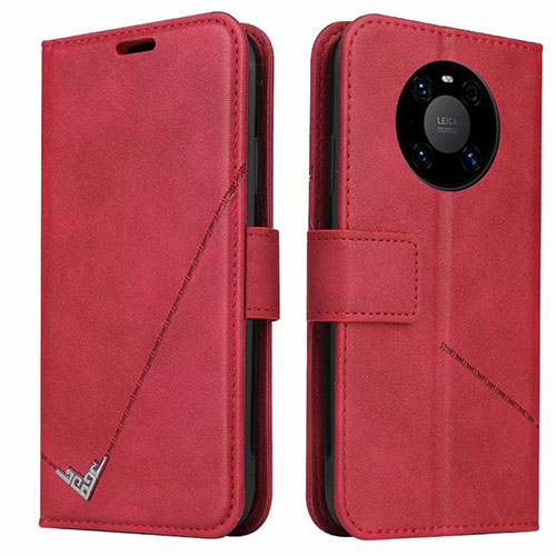 Leather Case Stands Flip Cover K06 Holder for Huawei Mate 40 Pro Red