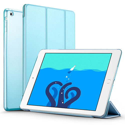 Leather Case Stands Flip Cover L01 for Apple iPad Air Sky Blue