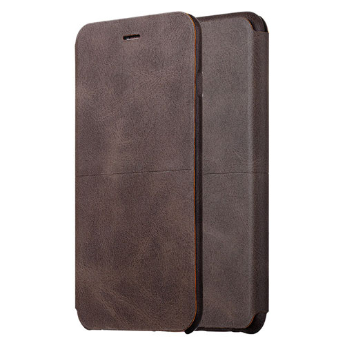 Leather Case Stands Flip Cover L01 for Apple iPhone 6S Plus Brown