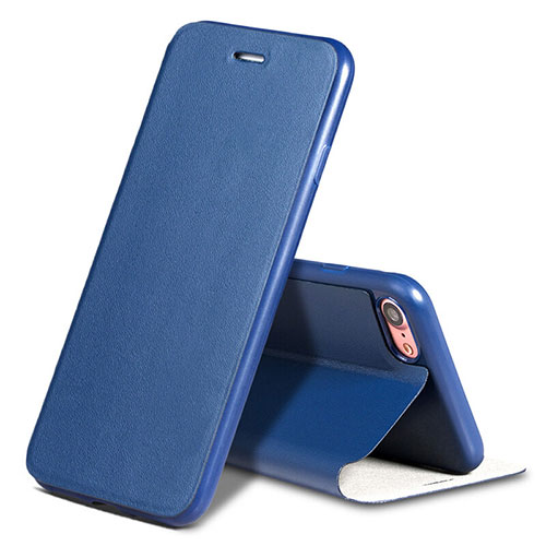 Leather Case Stands Flip Cover L01 for Apple iPhone 8 Blue