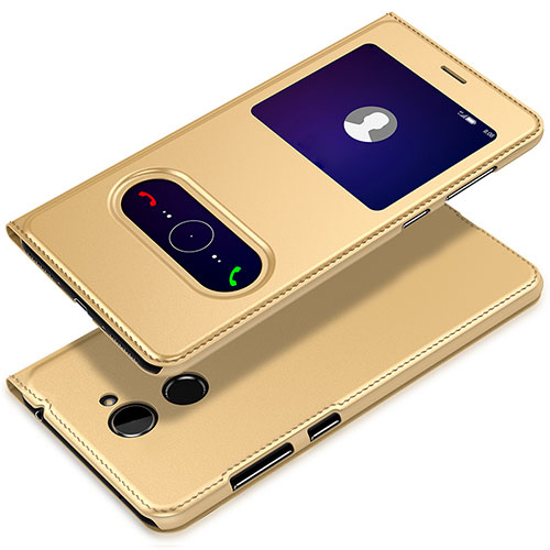 Leather Case Stands Flip Cover L01 for Huawei Enjoy 7 Plus Gold