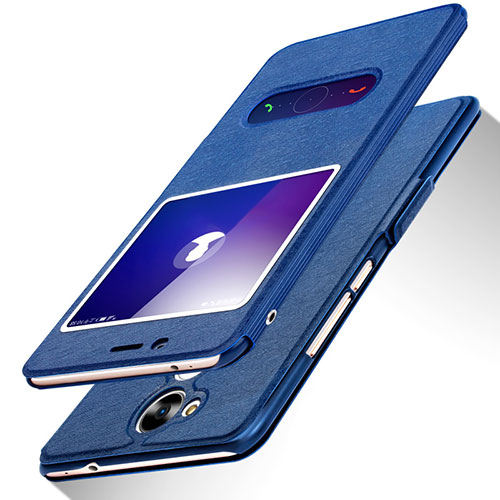 Leather Case Stands Flip Cover L01 for Huawei Honor 6C Pro Blue