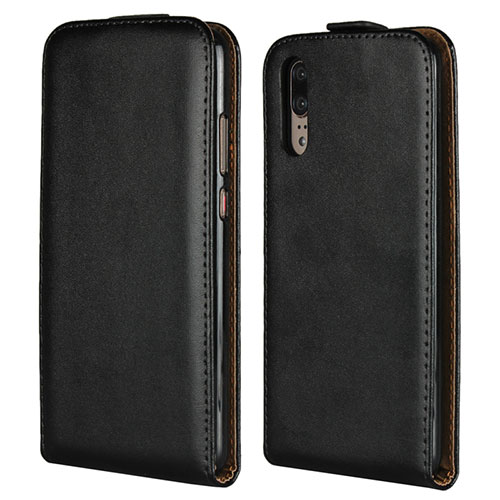 Leather Case Stands Flip Cover L01 for Huawei P20 Black