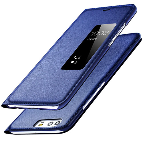 Leather Case Stands Flip Cover L01 for Huawei P9 Plus Blue