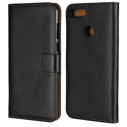 Leather Case Stands Flip Cover L01 for Huawei Y9 (2018) Black