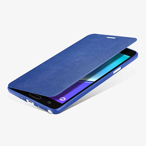 Leather Case Stands Flip Cover L01 for Samsung Galaxy Note 4 SM-N910F Blue