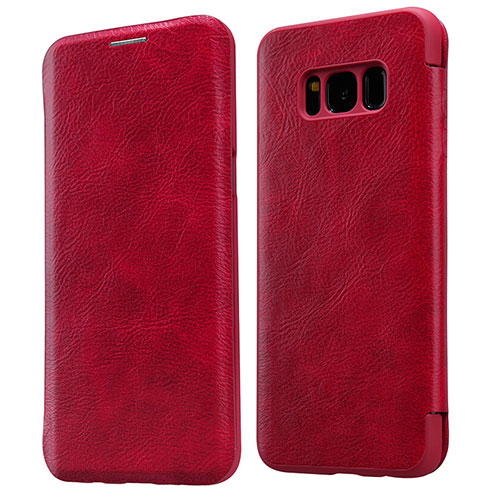 Leather Case Stands Flip Cover L01 for Samsung Galaxy S8 Red